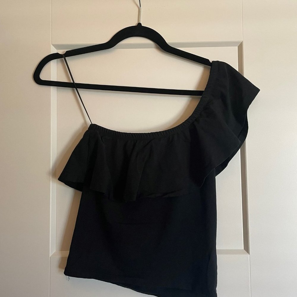 COTTON ON One Shoulder Top with Ruffle Trim